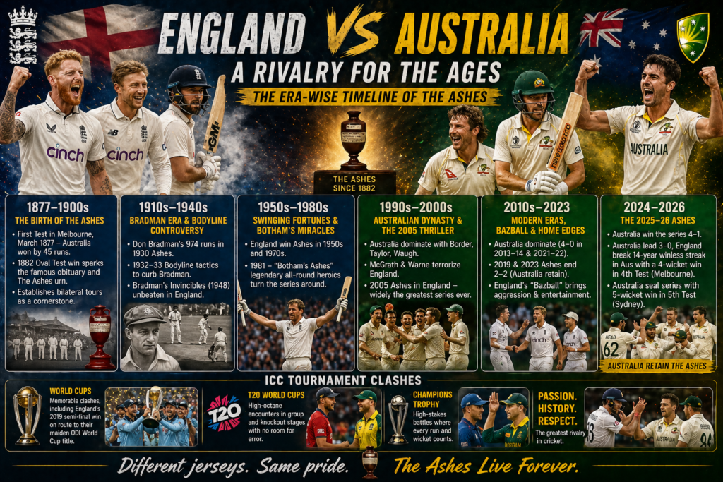 england cricket team vs australian men’s cricket team timeline updated in 2026