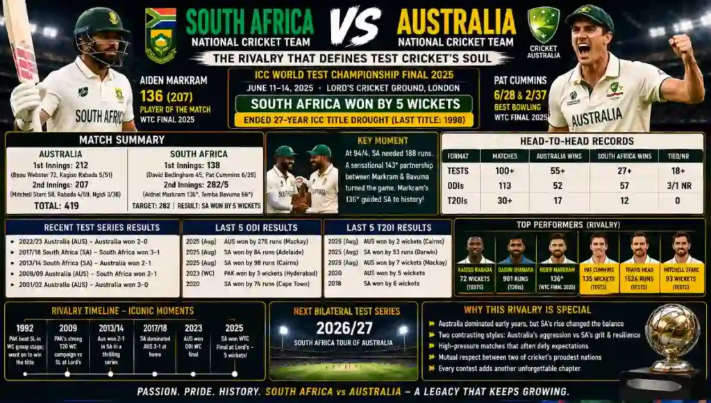 South Africa National Cricket Team Vs Australian Men’s Cricket Team