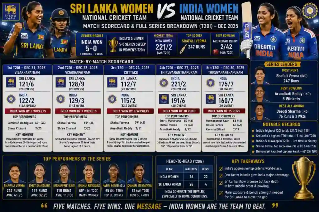 Sri Lanka Women Vs India Women's National Cricket Team Match Scorecard